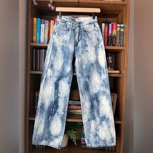 rag & bone Logan Bleach Splatter Wide Leg Jeans (Indwaterco) NWT